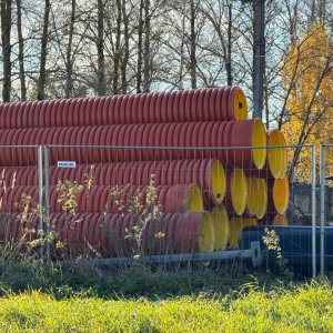 Двухслойные гофрированные трубы участника Водного Кластера «Водоканал Санкт-Петербурга» на новом объекте в Пушкинском районе Санкт-Петербурга!